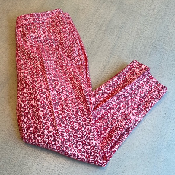 Talbots Pants - Talbots Women’s Heritage‎ Red Paisley Geometric Print Cropped Ankle Pants Size 6